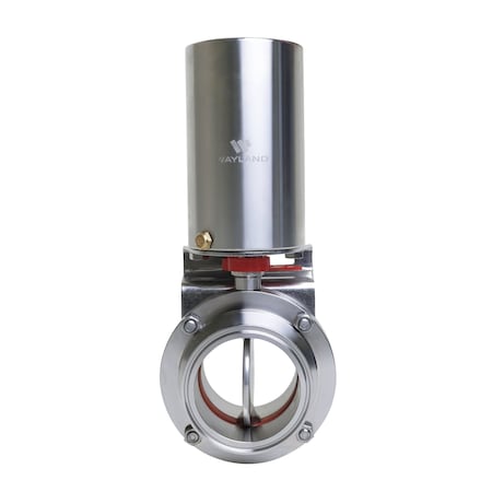 Wayland 6in CLAMP BUTTERFLY VALVE W/ DUAL ACTING VERTICAL CANISTER ACTUATOR - EPDM -316L W6BFVTC-E-6-DA